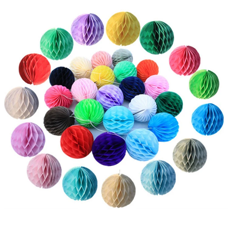 

Decorative Round Tissue Paper Honeycomb Balls Lanterns Wedding Decoraions Birthday Party Baby Shower Supplies 3"/4"/6"/8"/10"/12
