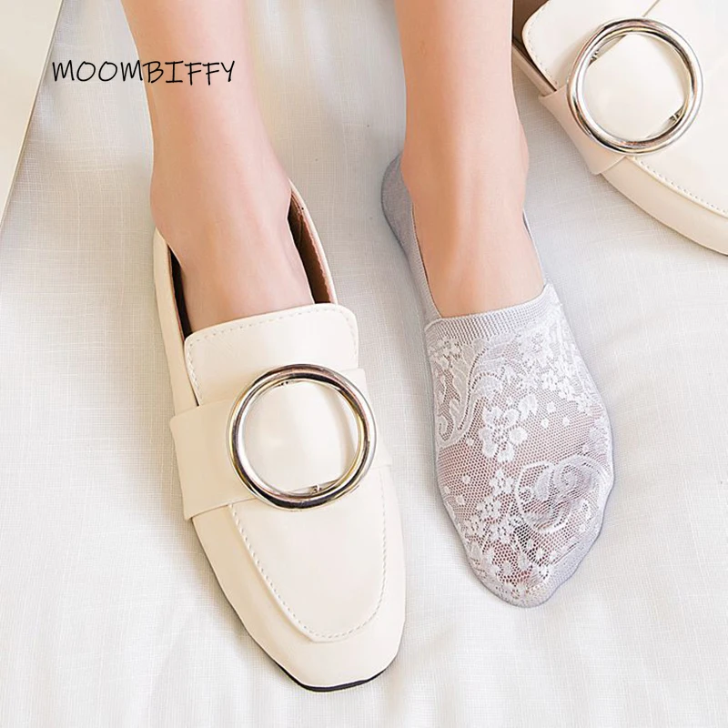 

Fashion Women Girls Summer Socks Style Lace Flower Short Sock Antiskid Invisible Ankle Socks 5 Colors No Show Socks Calcetines