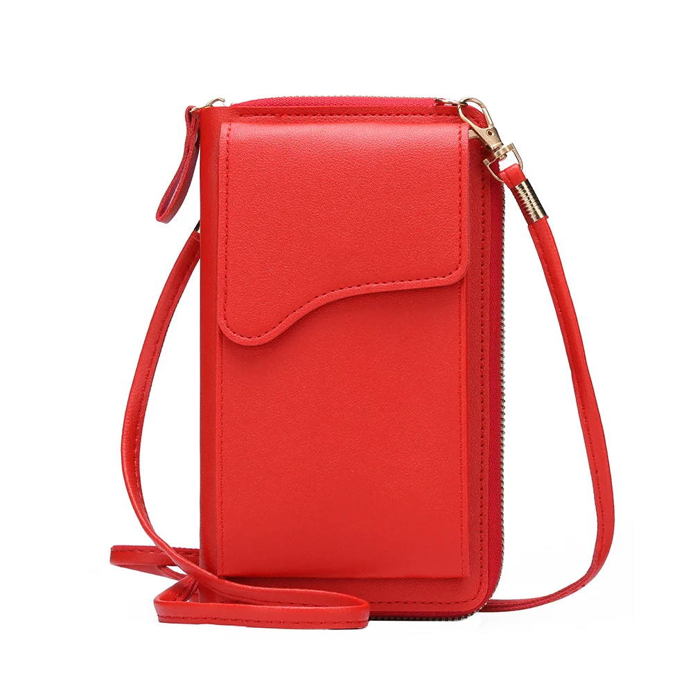 

2022 New Long Women Wallets Phone Holder Zipper Snap Designer Wallet Bag Girl's Fashion Cute Quality PU Leather Female Purse