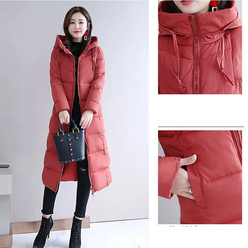 Winter Slim Hooded Parkas Jackets Women Thicken Warm Long Chaquetas Korean Big Size 5xl Casaco Cotton Padded Coats New Abrigos