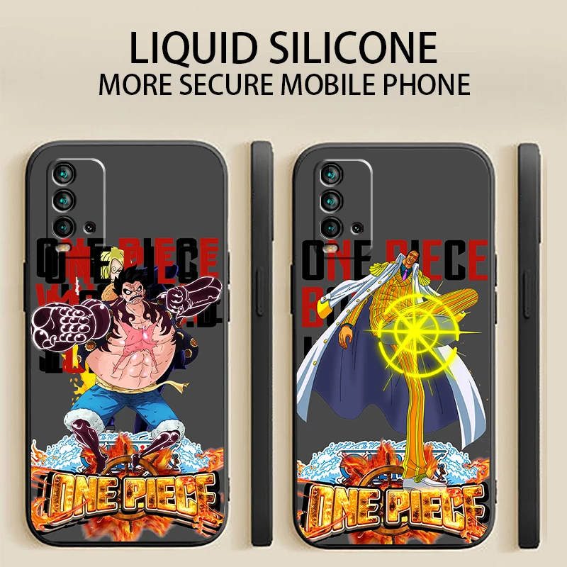 

ONE PIECE Anime Cartoon Phone Case For Xiaomi Redmi 9 9i 9T 9AT 9A 9C Note 9 Pro MAX 5G 9T 9S Funda Carcasa Liquid Silicon