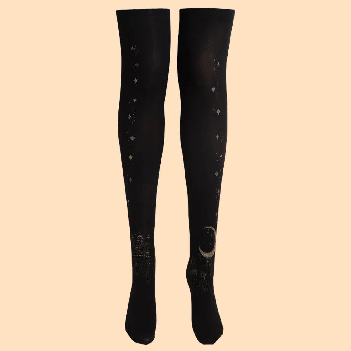 Весна-лето с принтом здания луны розовые гольфы женские милые чулки до колена