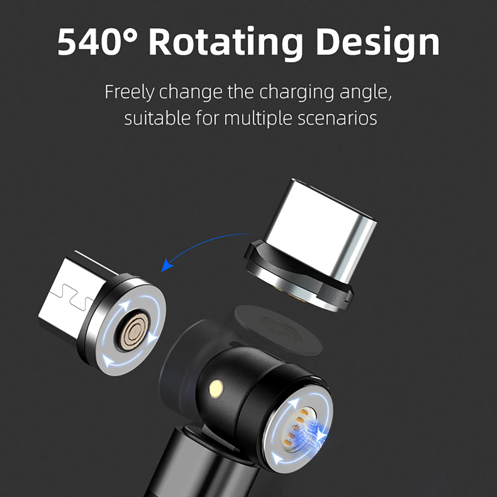

Магнитный кабель для быстрой зарядки Micro USB 540 ° 3A
