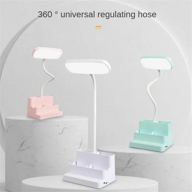 

Настольная лампа с держателем для ручки, USB-зарядка, защита для глаз, обучение чтению, устройство с регулируемой яркостью, прикроватная лампа для студенческого общежития