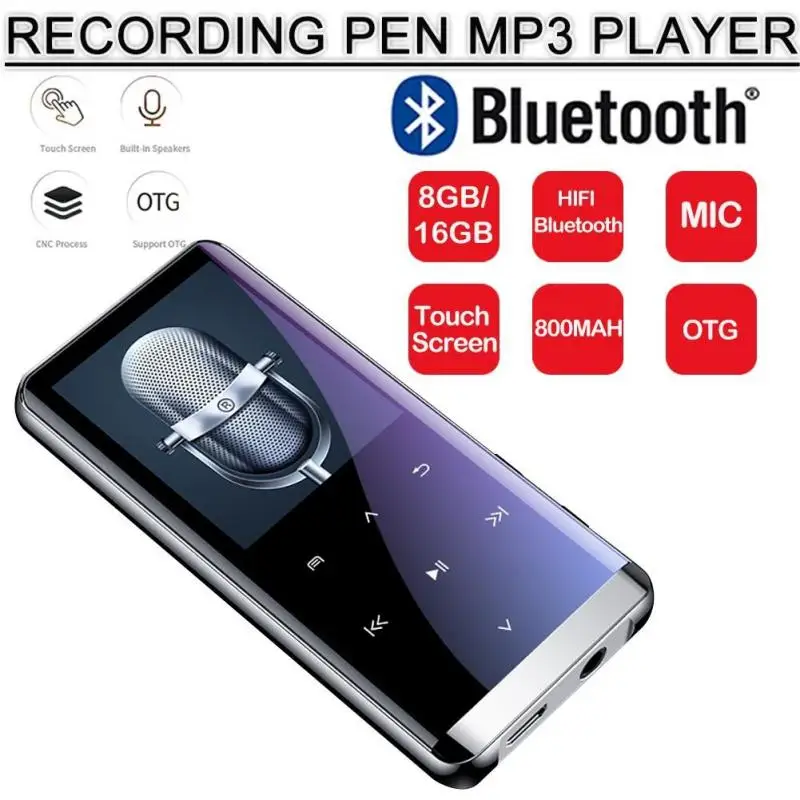

16GB Digital Voice Recorder with Screen Speaker 8GB Activated Dictaphone Audio Recording Noise Reduce MP3 Player with earpho