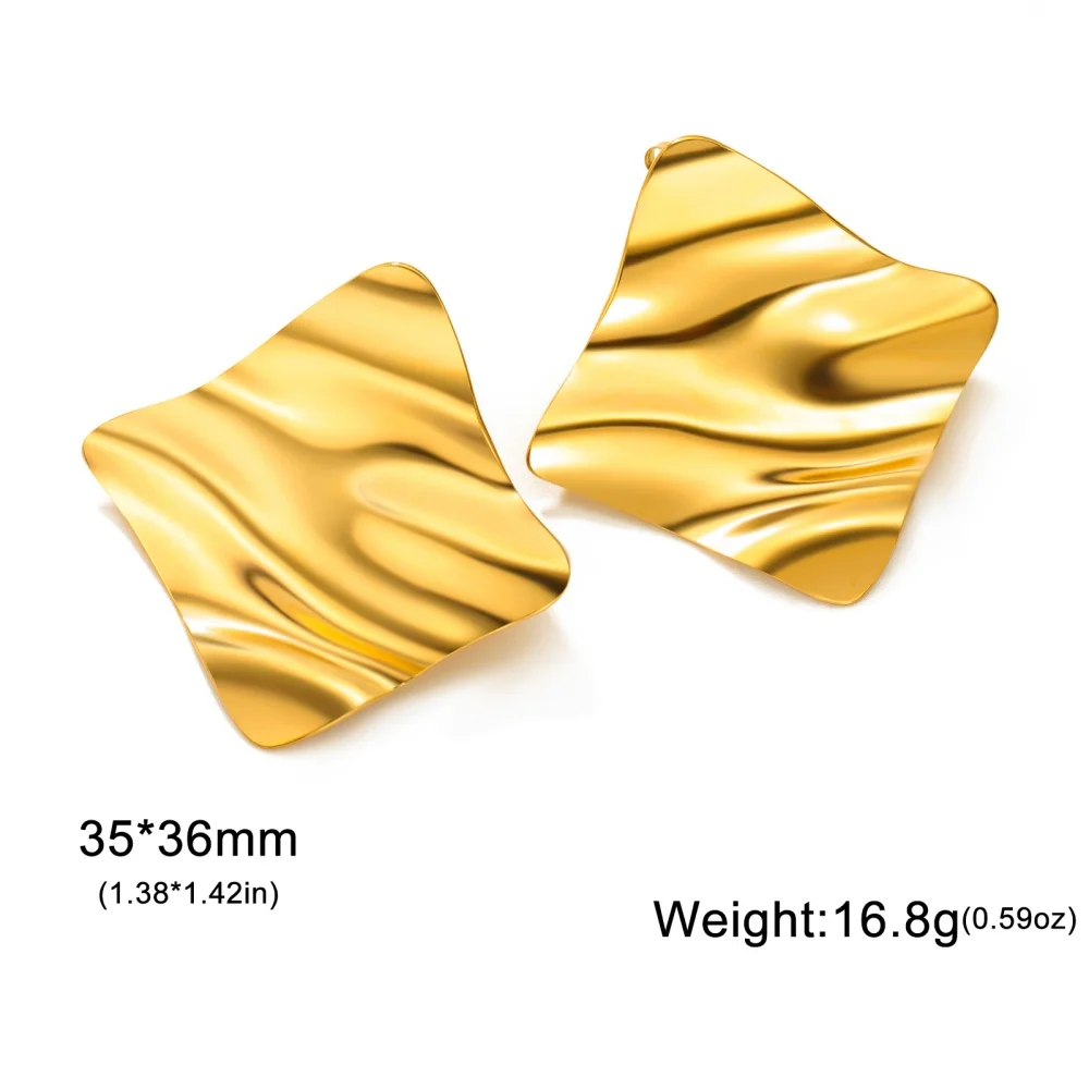 Квадратные серьги-гвоздики с рябью воды для женщин и девочек куртка-ушанка