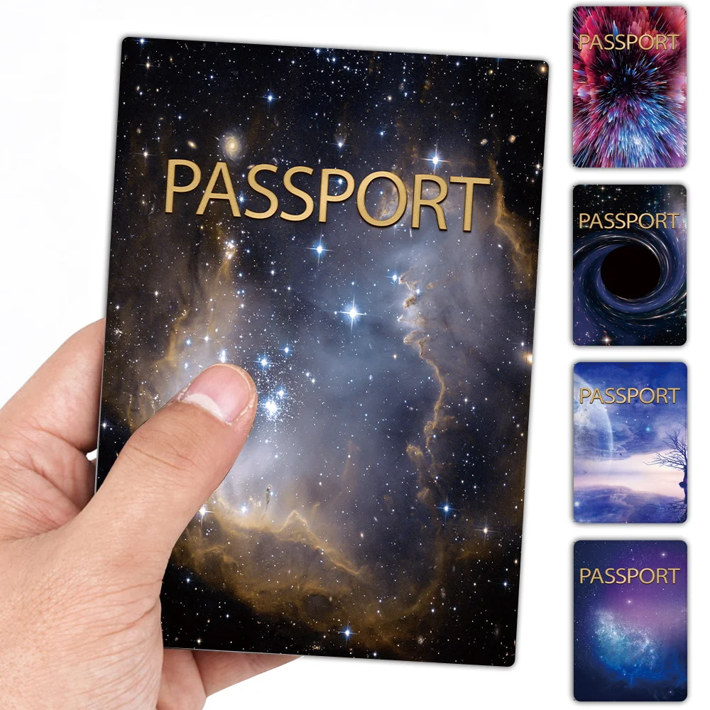 

2023 Passport Sleeve Women Men Waterproof Protector Case Space Printed Wallet ID Card Bank Cards Protective Secure Storage Cover