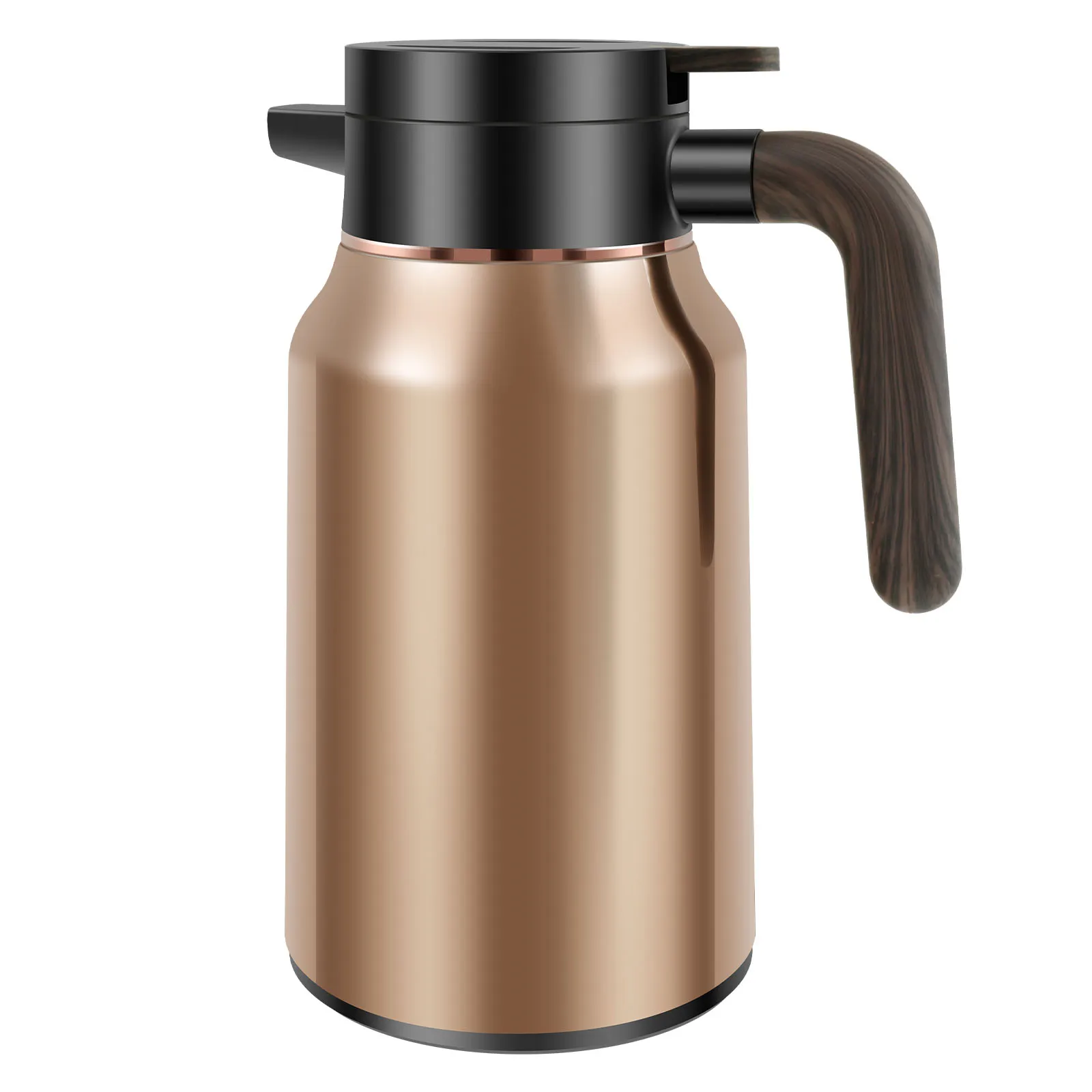Термальный Кофейник Из Нержавеющей Стали С Деревянной Ручкой Изолированная