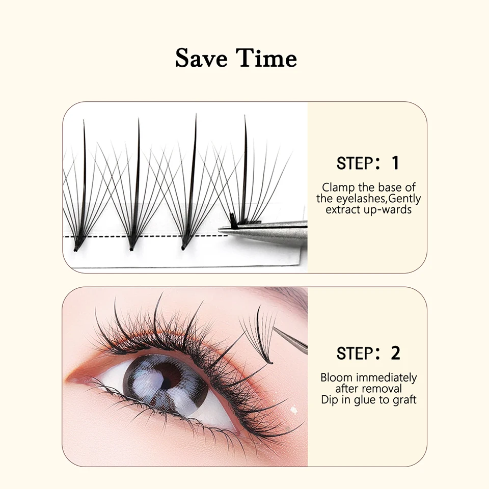 Готовые ресницы Rujade 3D 5D 7D 9D с заостренным стержнем из искусственной норки