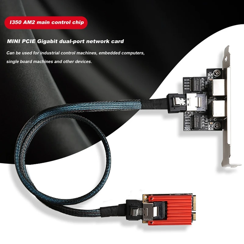 

MINI PCIE Двухпортовая гигабитная сетевая карта RJ45 Ethernet адаптер I350 чип PCI Express сетевая карта