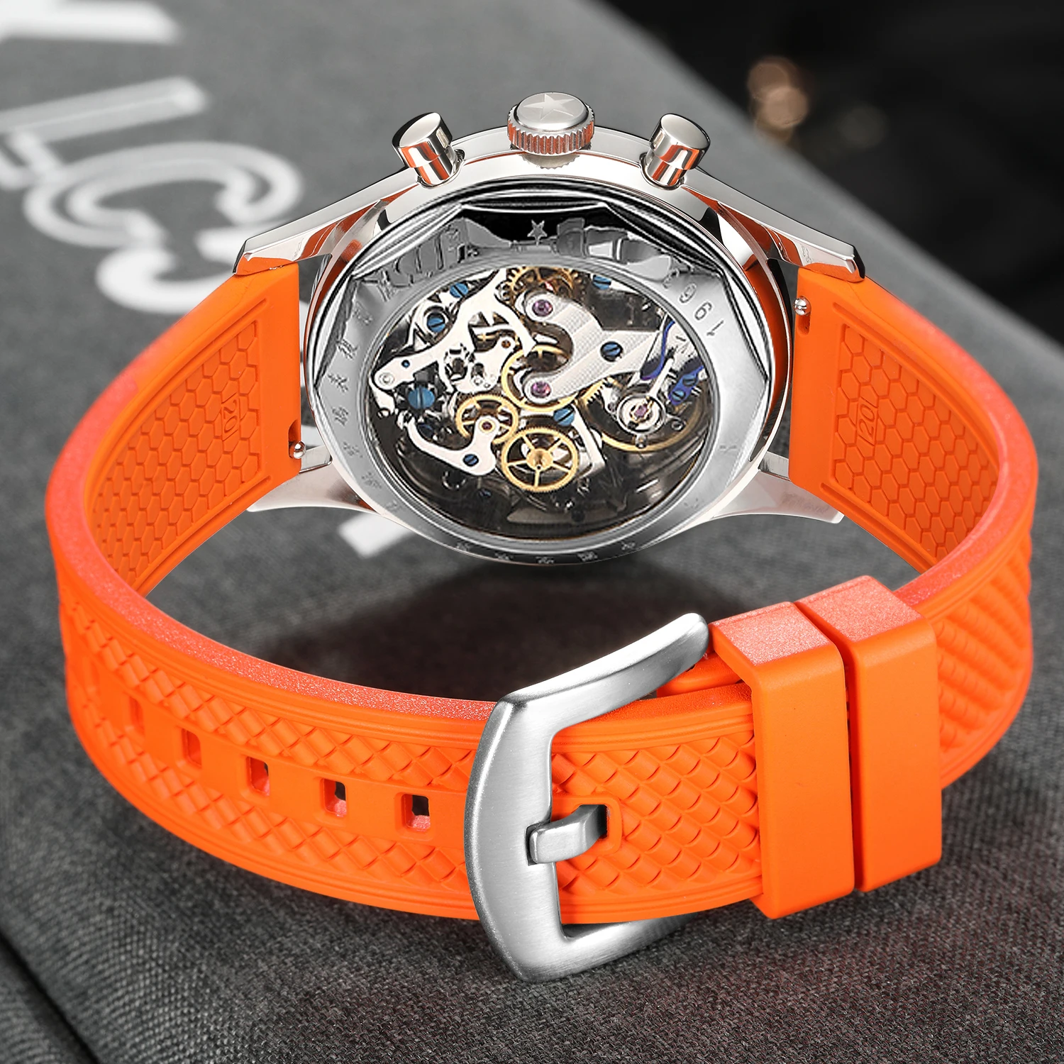 Механические наручные часы Red Star Panda 1963 хронограф st1901 мужские с гибкой шеей 40 мм