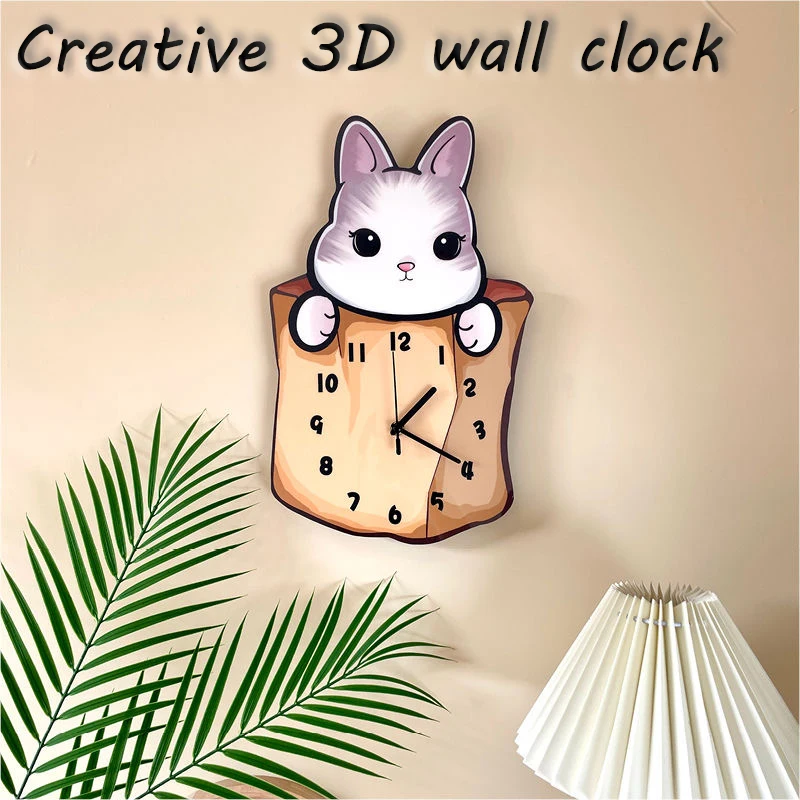

Creative Decoration Mute Quartz Digital Wall Clock Modern Living Room Children Room 3D Cartoon Clock Decoration Ornaments Gifts