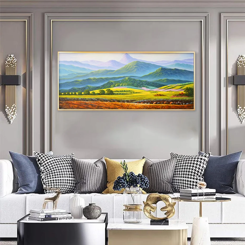 Классический пейзаж картина маслом гигантские горы на холсте художественный