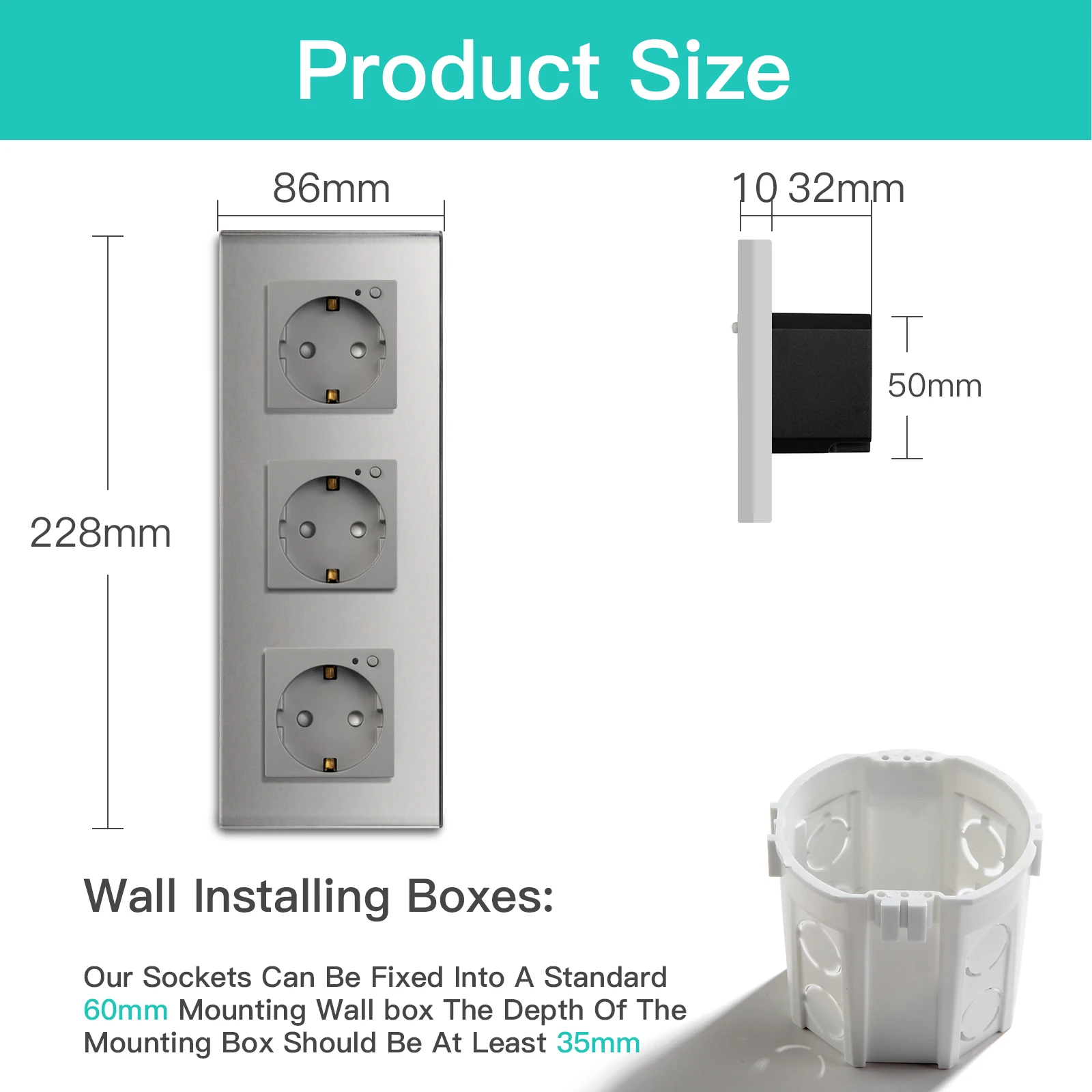 Смарт-розетка настенная с Wi-Fi 16 А Синяя подсветка | Строительство и ремонт