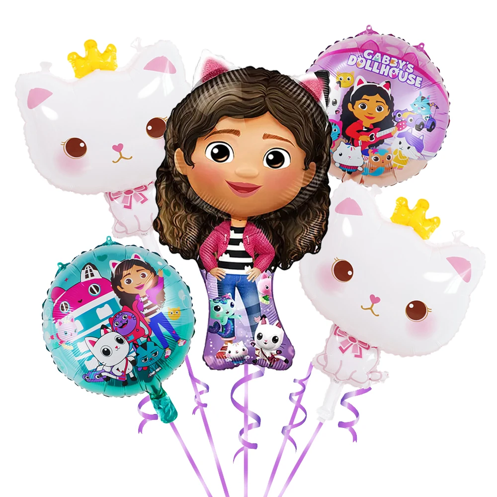 

Габби, кукольный домик, кошки, воздушные шары, мультяшная фигурка, сувениры для девочек, украшение для дня рождения, посуда для детского душа, Детские принадлежности
