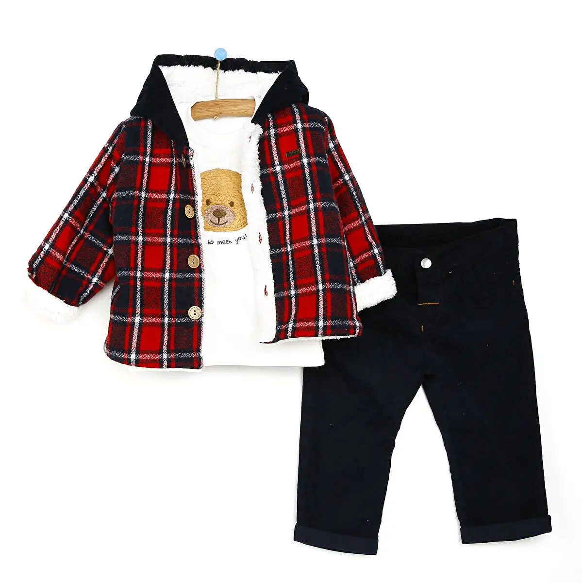 

ebebek Bebetto Hi Teddy Erkek Bebek 3lü Takım Welsoft Hırka-pantolon-sweatshirt