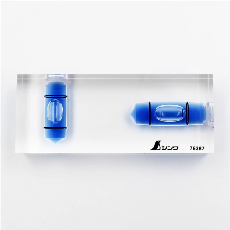 SHINWA Полностью прозрачная цельная акриловая Т-образная синяя линейка уровня воды