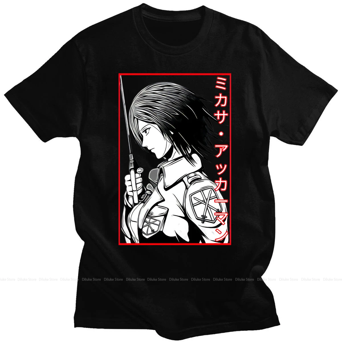 

Popular Japanese Anime Attack on Titan Mikasa Ackerman Print T Shirt Male Women Fashion Retro Creativity T-shirt Short Sleeve