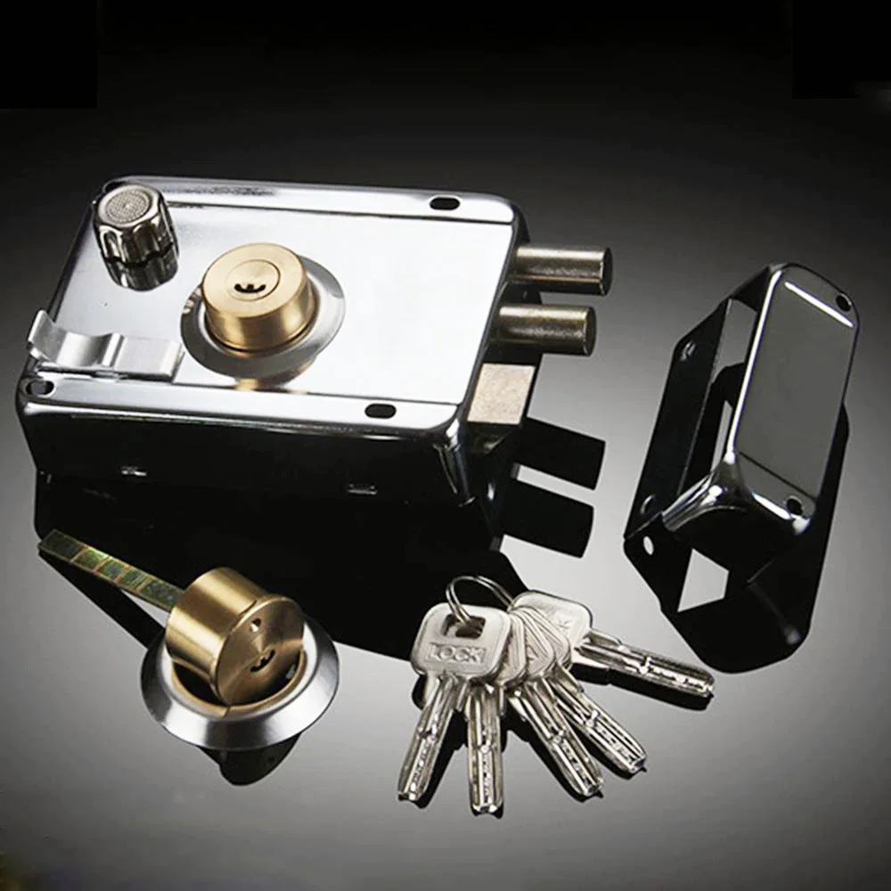 

Anti-theft exterior door lock With 5 keys Durable Wood Gate Latch For Security Door Hardware Accessories 2 Models