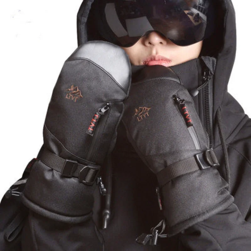 Men Women Winter Skiing Gloves Snowboarding Waterproof Thermal Thick Gloves Snowmobile Mitten Snowboarding Outdoor Accessories