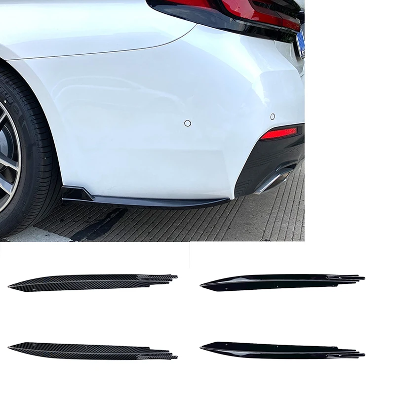 Car Rear Bumper Lip Diffuser Splitter Spoiler Scratch Protector For BMW 5 Series G30 M-Tech 525i 530i 540i 2017-2023 Auto Parts