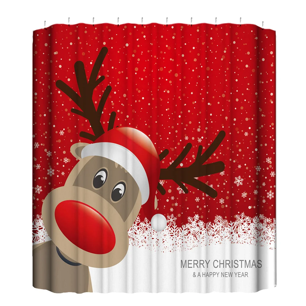 

1pc Santa Curtain Xmas Bathroom Tapestry Holiday Curtain Santa Claus Curtain Christmas Bathroom Curtains