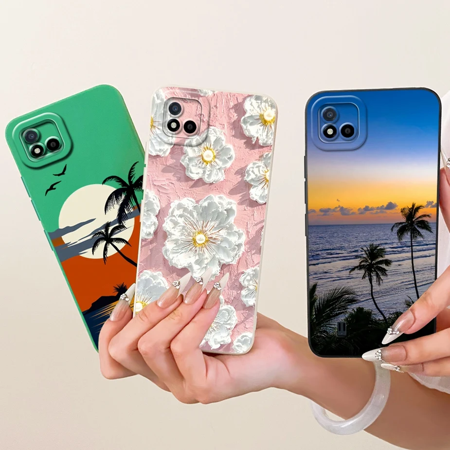 Для Realme C11 2021 Чехол RMX3231 Новый чехол с рисунком цветов Мягкий чехол из ТПУ для Realme C20 C 11 2021 RealmeC11 RMX2185 Бампер (art.: 3920d2aed608c) - 3920d2aed608c