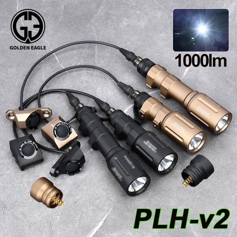 

WADSN PLHV2 Weapon Flashlight 1300 LM Tactical High Power Modlit CNC Socut Light White LED Airsoft Hunting Weapon Lamp 20mm Rail
