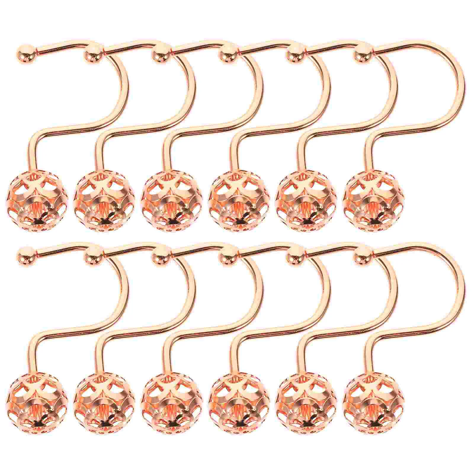 

Hooks Shower Curtain Rings Bathroom Hanger Curtains Hangers Rod Metal Bath Half Rodssemicircle Round Kitchen Bedroom Hook Towel