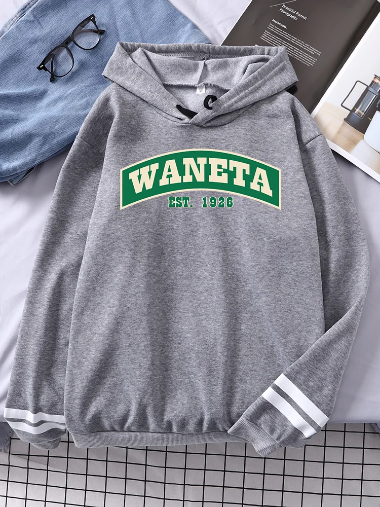 

Waneta Est.1926 American Retro Letter Women Sweatshirt Street Hip Hop Long Sleeves Vintage Fashion Tops Female Splicing Hoodies