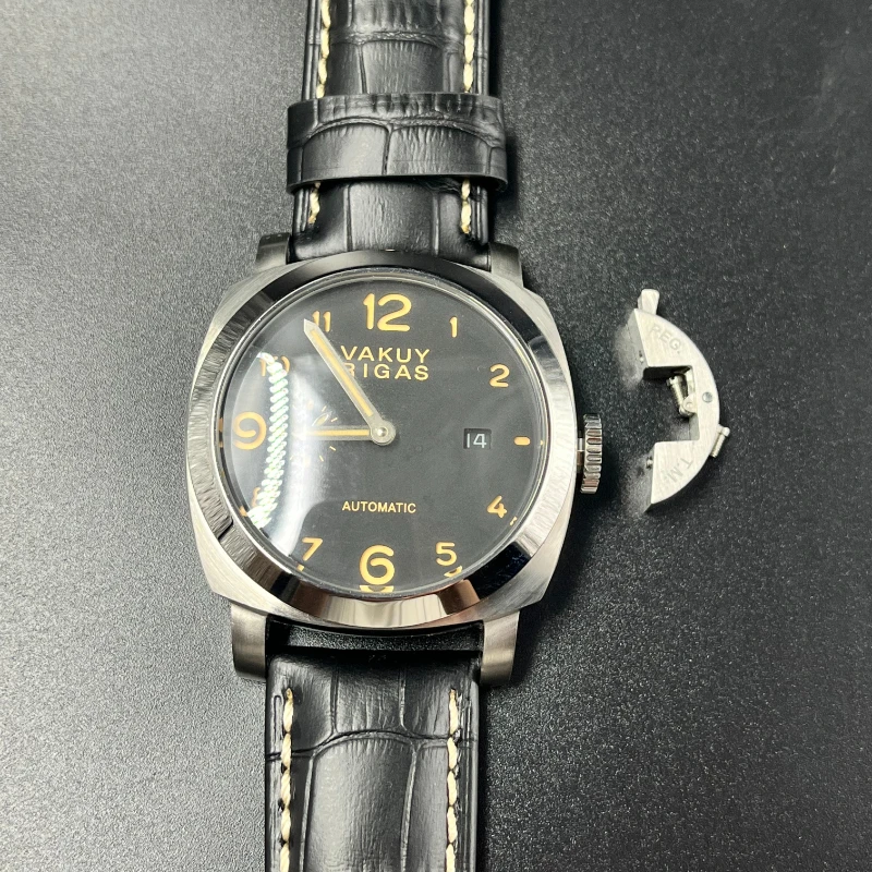 

Dropshipping 44mm Military Watch for Seagull ST25 Automatic Mechanical Movement Waterproof Automatic Calendar Men's Wristwatches