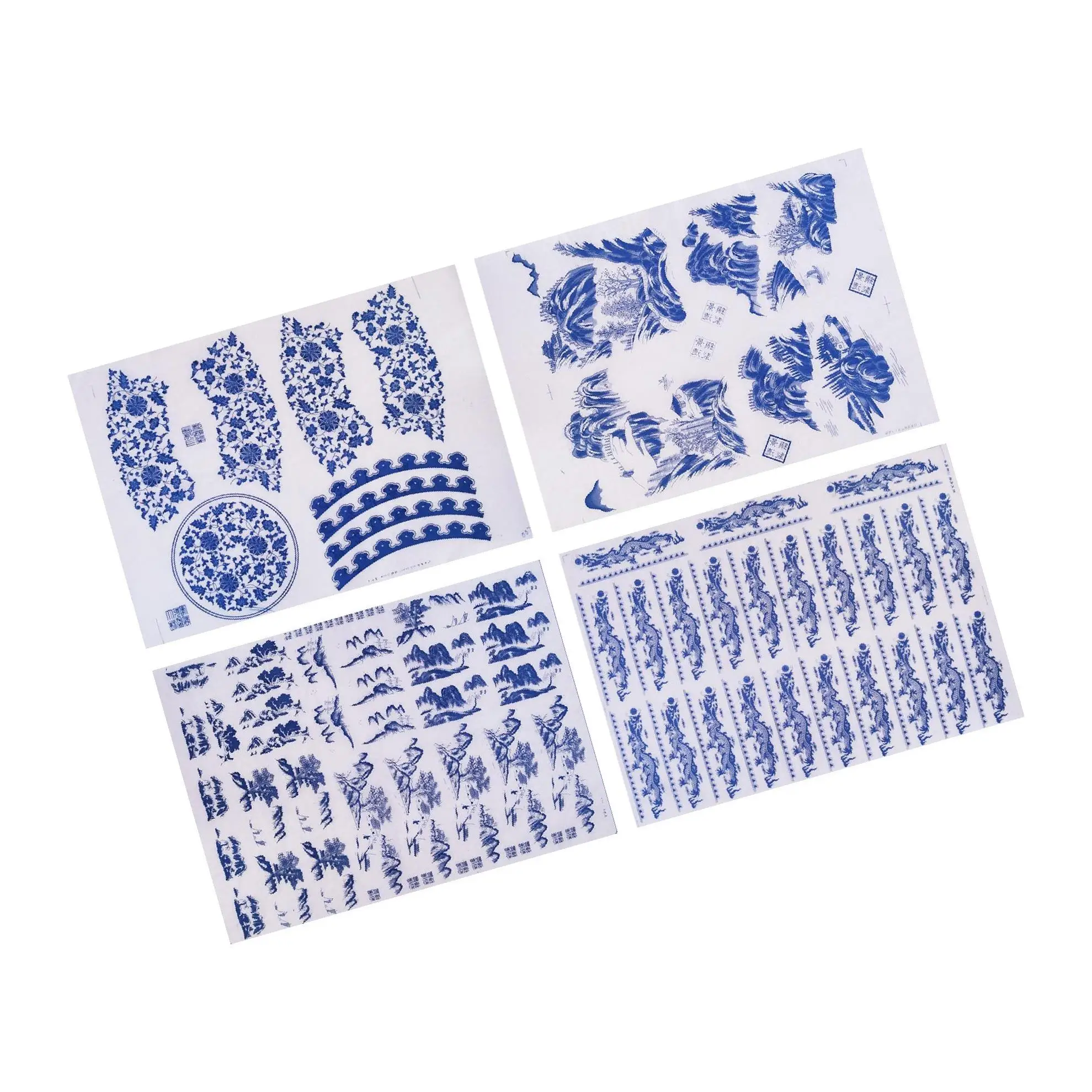 

Ceramic Art Decals Flower Paper Transfer Paper Blue Sticker Underglazed DIY