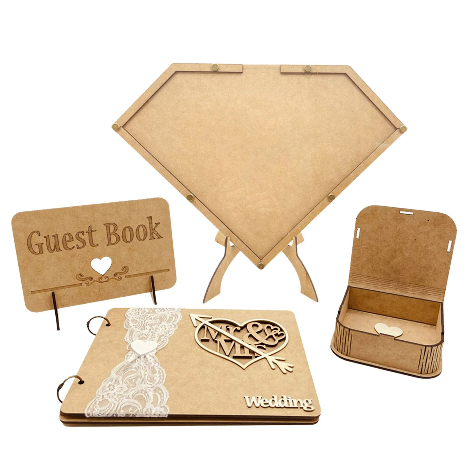 

Wood Diamond Shaped Guestbook Hearts Diamond Shaped Party Decoration Guestbooks With Cards Guestbook Perfect Gifts For Family