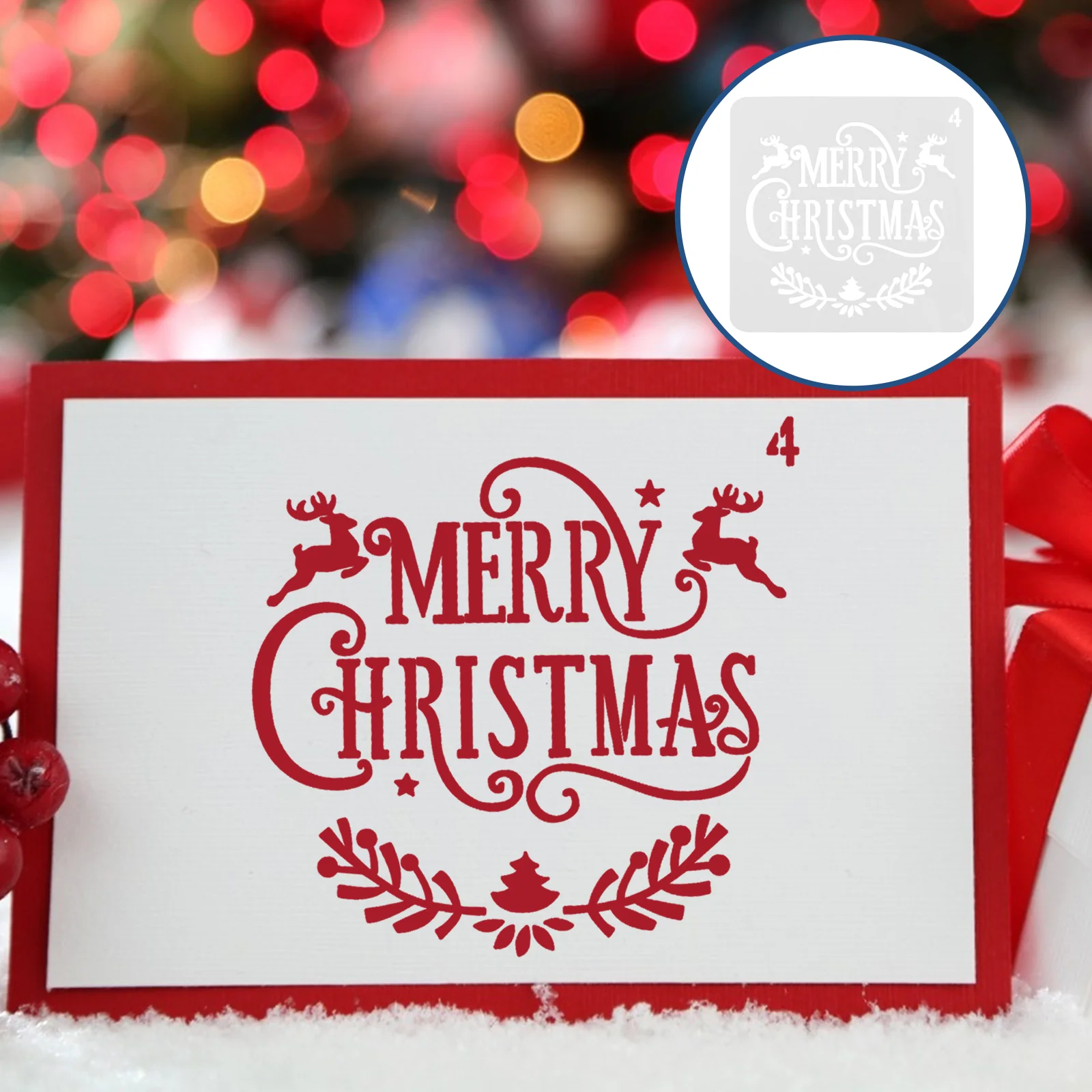 

8 Pcs Stencils Kids Christmas Painting Drawing Templates Hollow Out White Plastic DIY Child