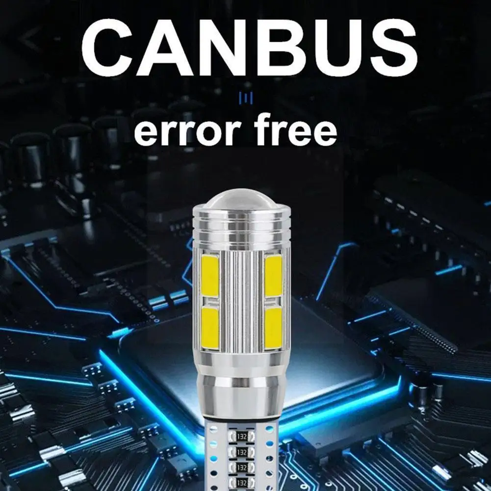 

Светодиодная CAN-шина W5w T10, без ошибок, 12 В, 6000k, 5630, 10 Smd, 5w5, боковой габаритный поворотный клин, сверхбелый свет, яркая светодиодная Автомобильн...