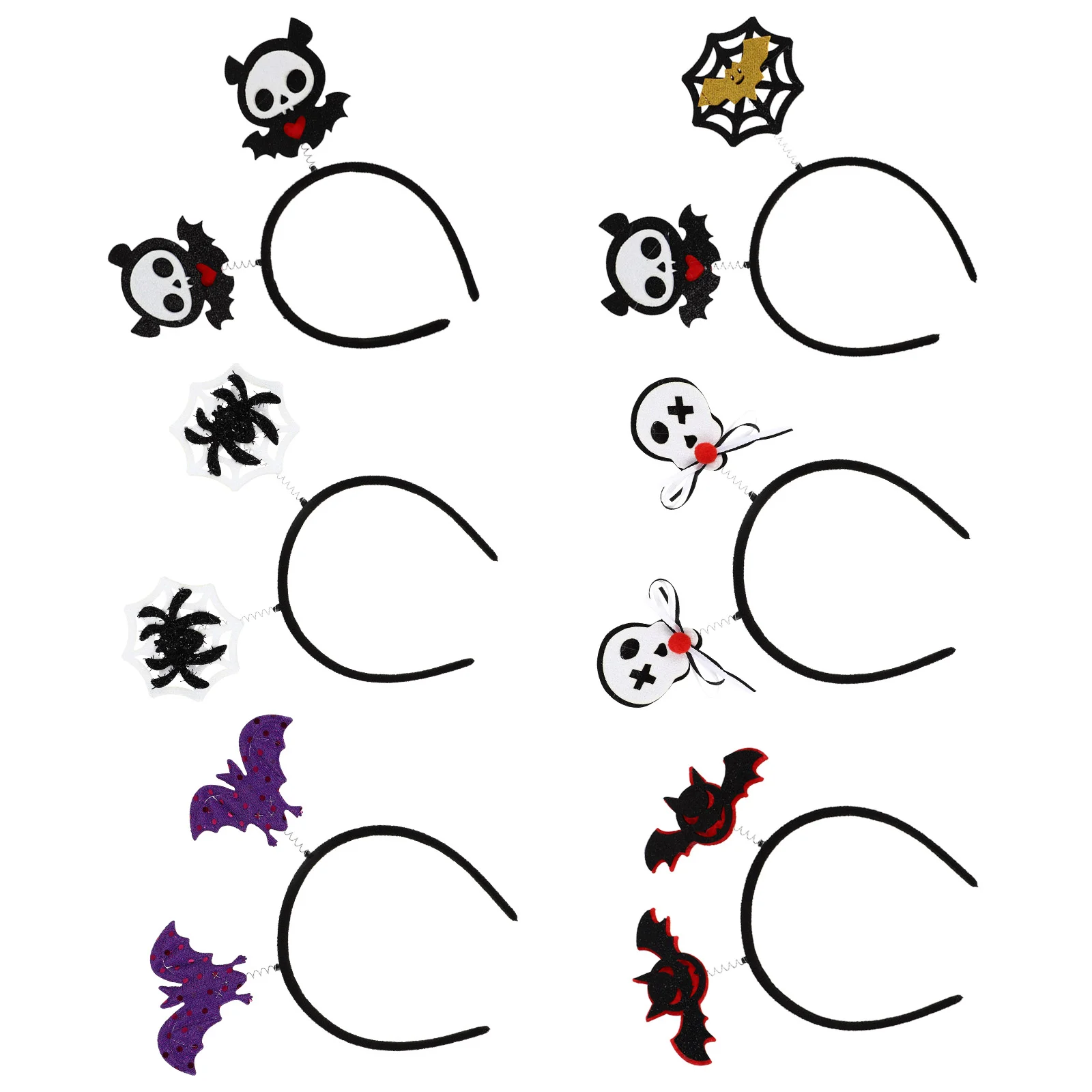 

6Pcs Festival Party Hair Hoops Elements Hairband Novel Hair Wear
