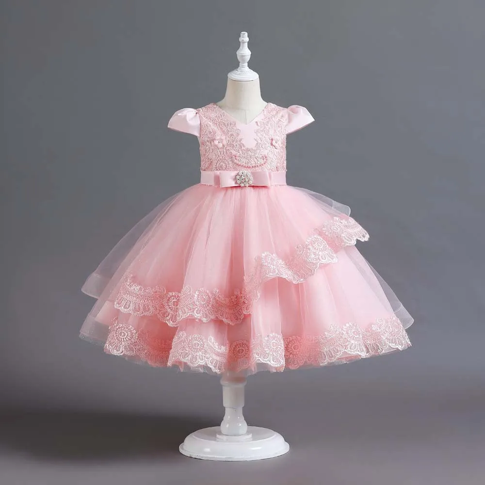 

Princess Flower Summer Wedding Birthday Party Kids Girls Prom Designs Dress