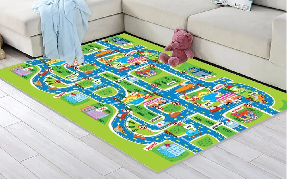 

Large City Traffic Car Park Mat Play Kids Rug Developing Baby Crawling Mat Play Game Mat Toys Children Mat Playmat Puzzles