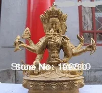 

Tibet Buddhism Fane Bronze gild Usnisa-sitatapatra Kwan-Yin Buddha statue