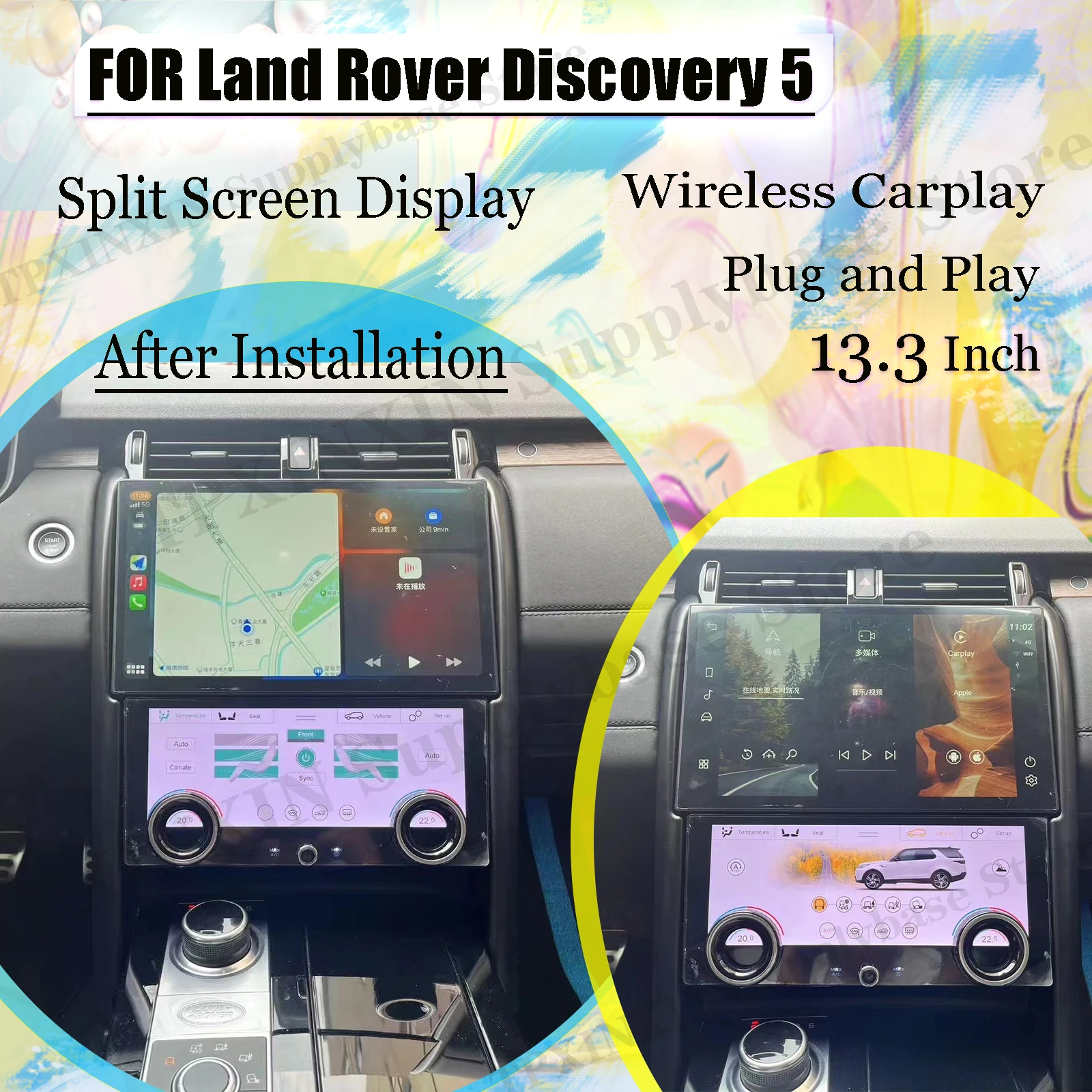 

13.3 Inch Android 11 Automotive Multimedia Air Conditioner For Land Rover Discovery 4 Stereo Receiver GPS Navigation Head Unit