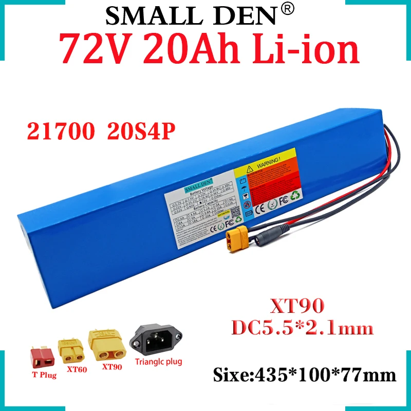 

72V 20Ah 20S4P 21700 Lithium Battery Pack 1000W-3000W High Power 84V E-bike Motor Electric Scooter Rechargeable Li-ion Cell+BMS