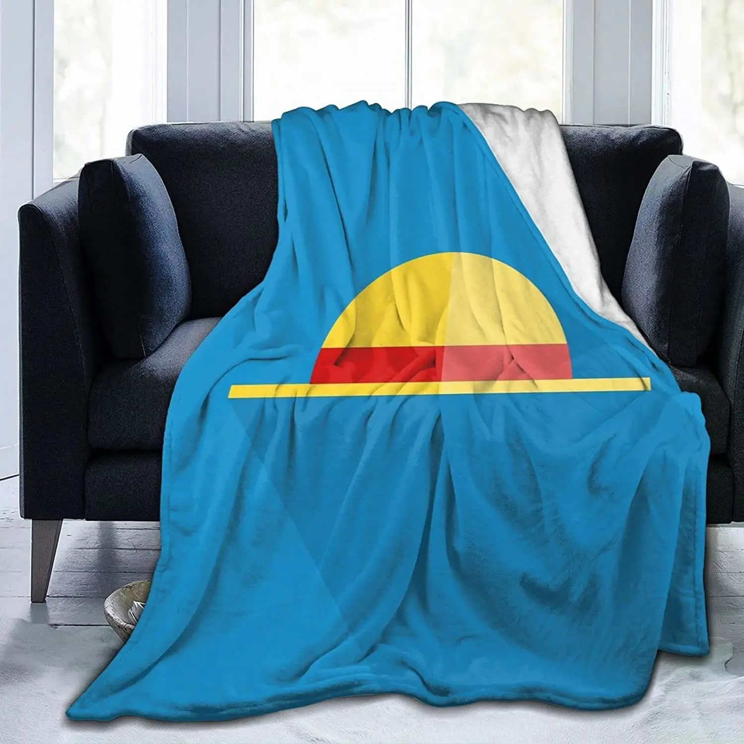 

Luffy Straw Hat Soft Flannel Blanket Lightweight Fleece Blanket Air Conditioner is Suitable for Bedroom Living Room Sofa