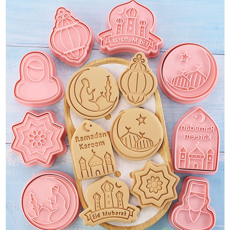

8pcs/set Eid Mubarak Cookie Cutters Mold DIY Cake Baking Tools Islamic Muslim Party Ramadan Kareem Decoration Supplies