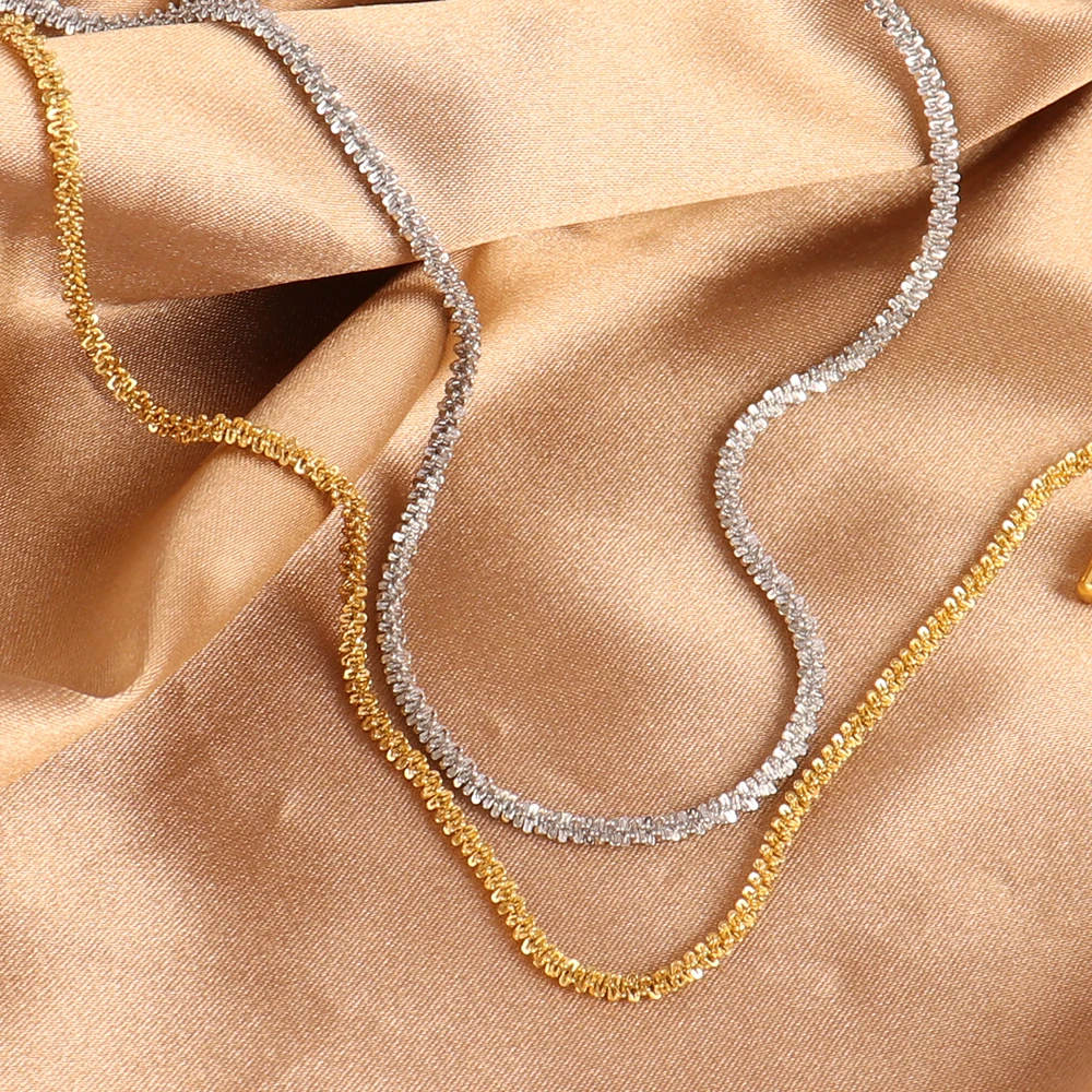 Цепочка Из Нержавеющей Стали 316L для мужчин и женщин ожерелье золотого цвета с