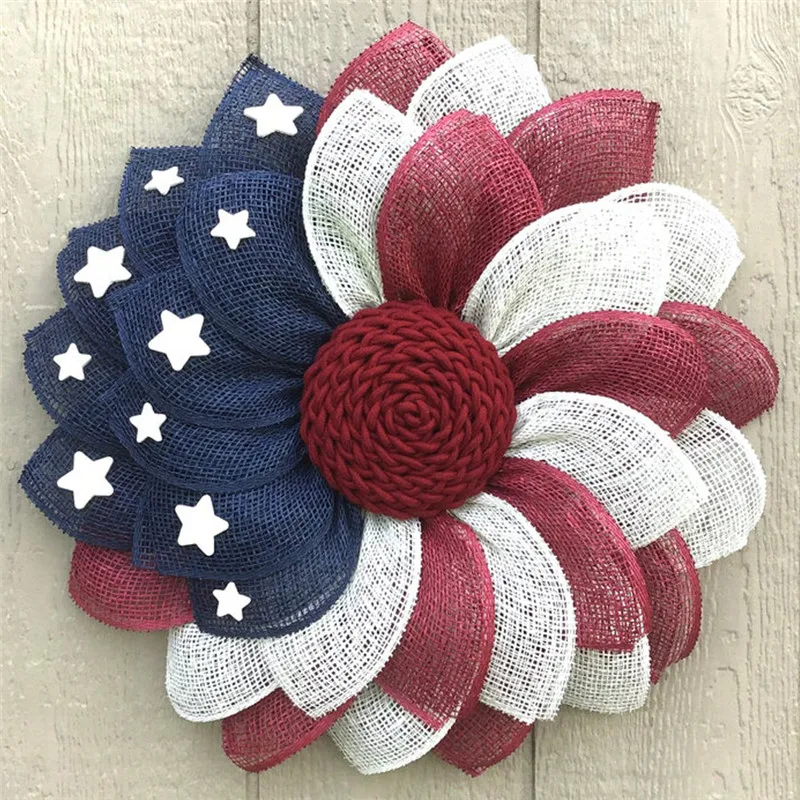 Patriotic Decoration 4th of July American Independence Day Party Decoration American Flag Front Door Wreath Party Supplies Gifts