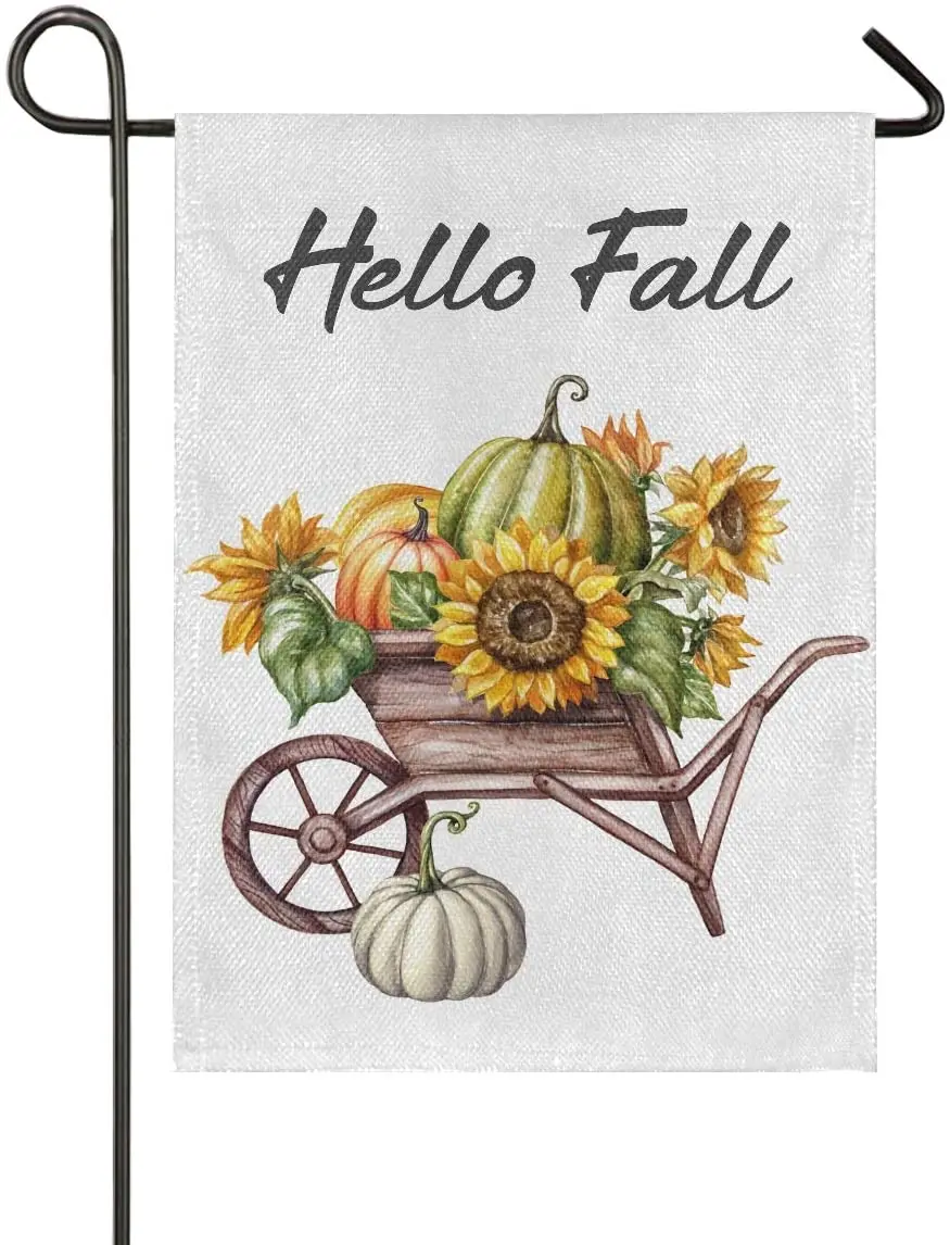 

Fall Thanksgiving Pumpkin Sunflower Autumn Garden Flag Welcome Home House Flags Double Sided Yard Banner Outdoor Decor Banner fo