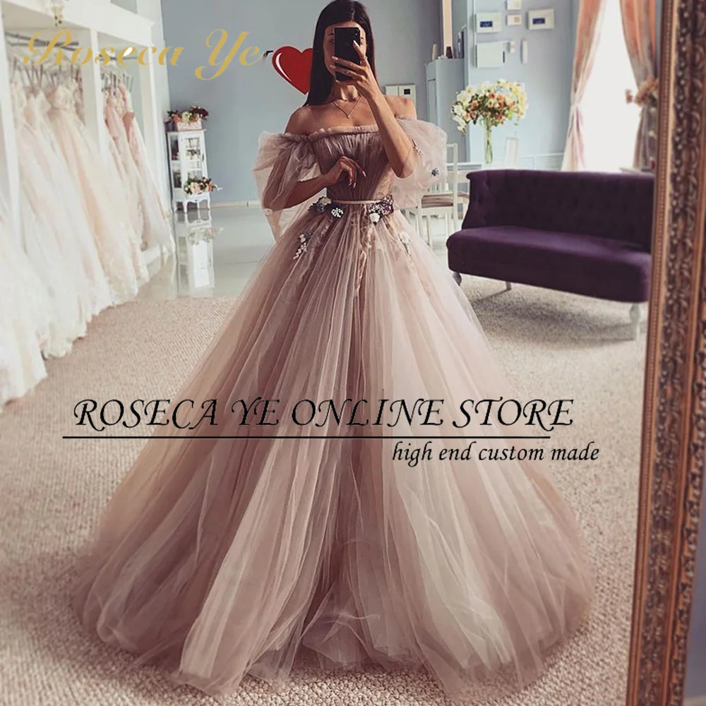 

Roseca Ye Old Pink Wedding Dress 2022 Puff Long Sleeve Wedding Gowns Lace Fairy Bride Dress Boho Cheap China Vestido De Noiva