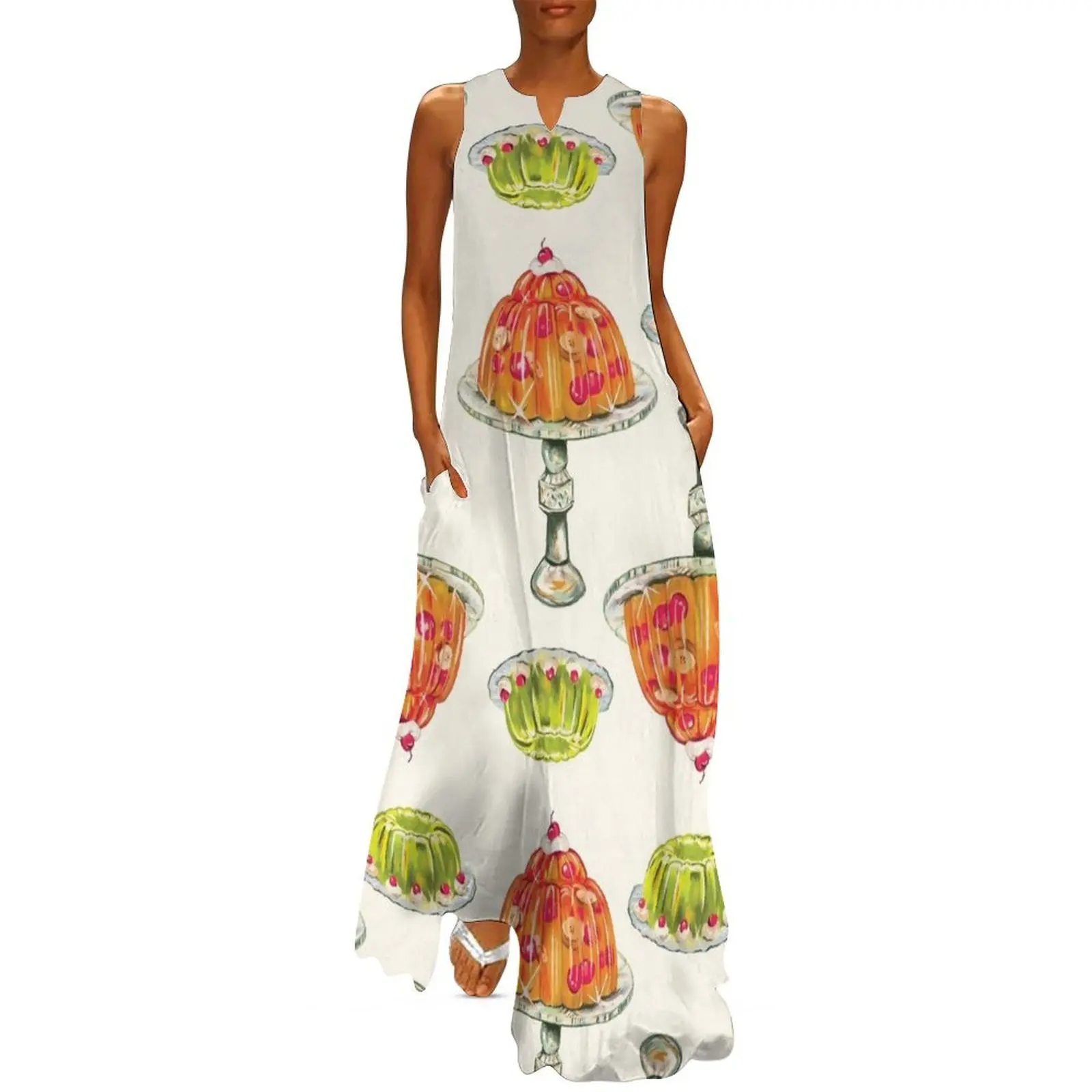 Винтажный узор вишневой и лаймовой железы. Милое ностальгическое кухонное