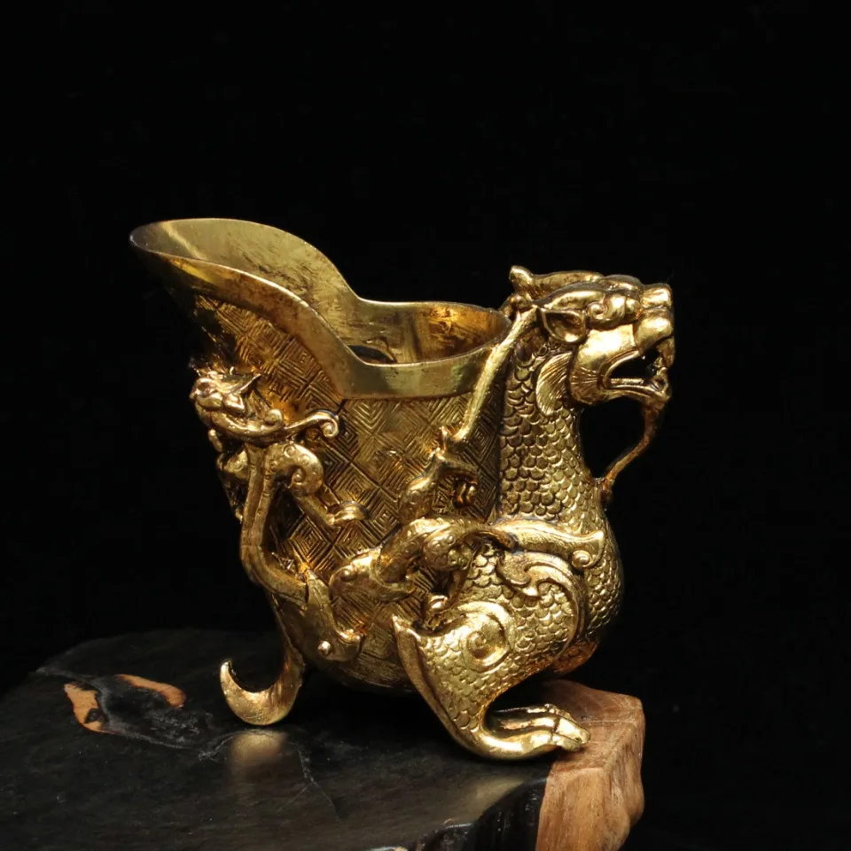 

Модная китайская Изысканная имитация золота Kirin Cup гостиная мебельные украшения подарки для друзей