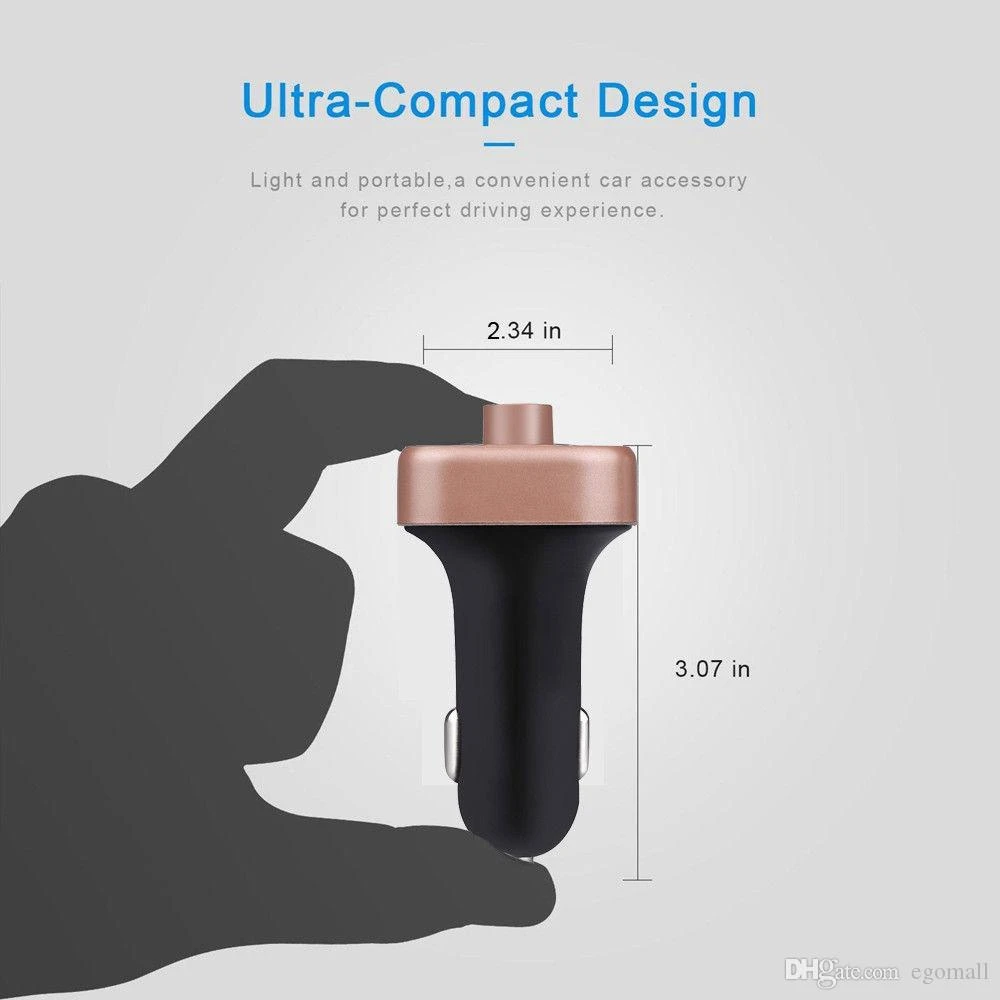 Автомобильное зарядное устройство Kingyutacc Vitog X8 с двумя портами USB FM-передатчик Aux